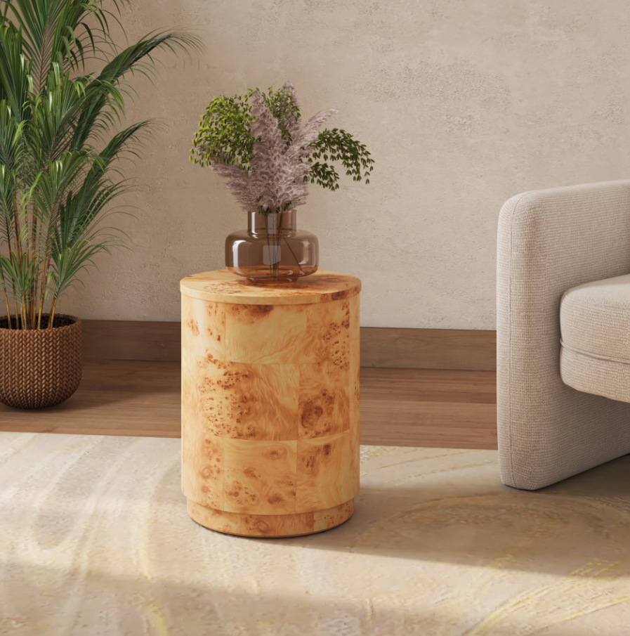 Table d'appoint en bois de ronce d'Arsenio
