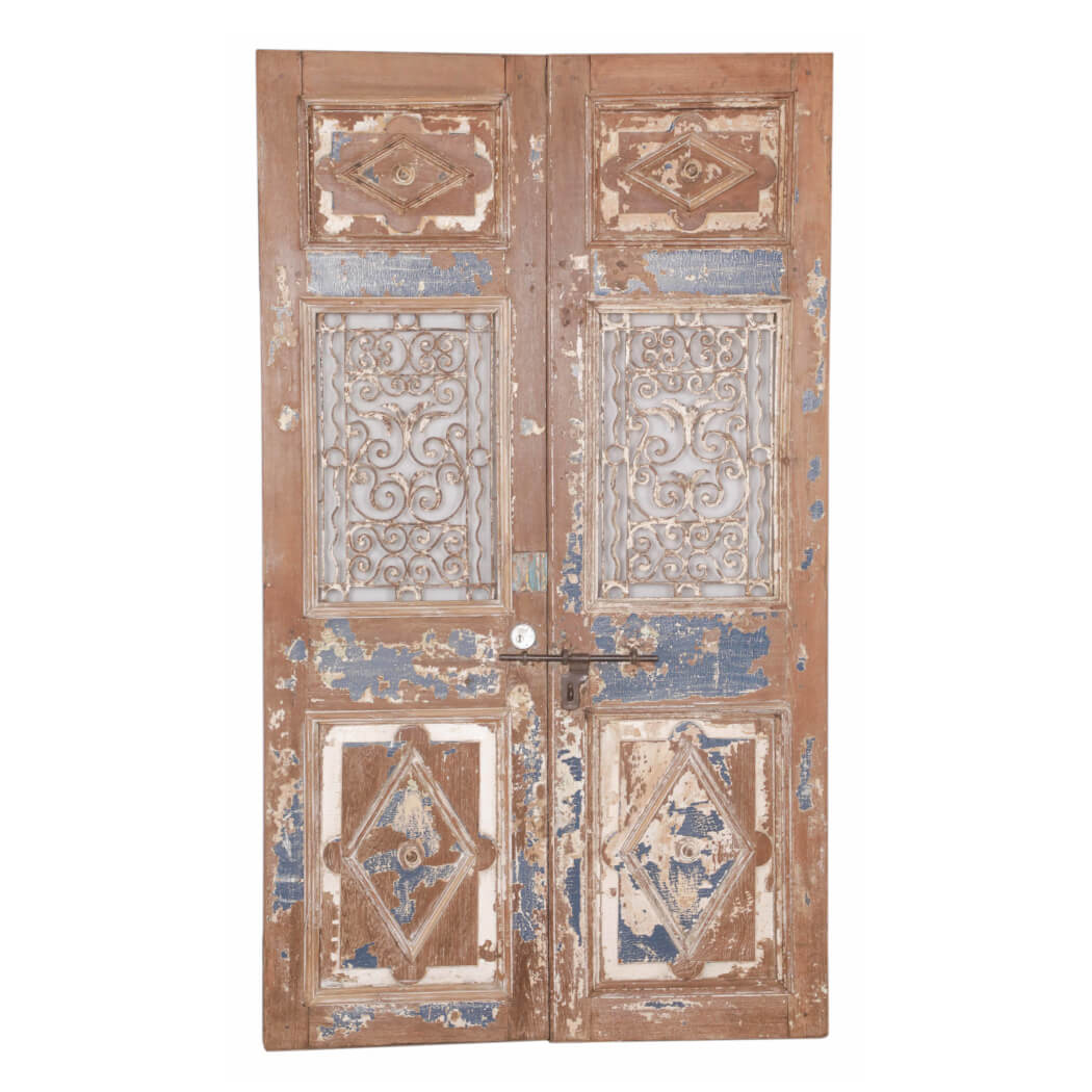 Porte en teck fabriquée artisanalement