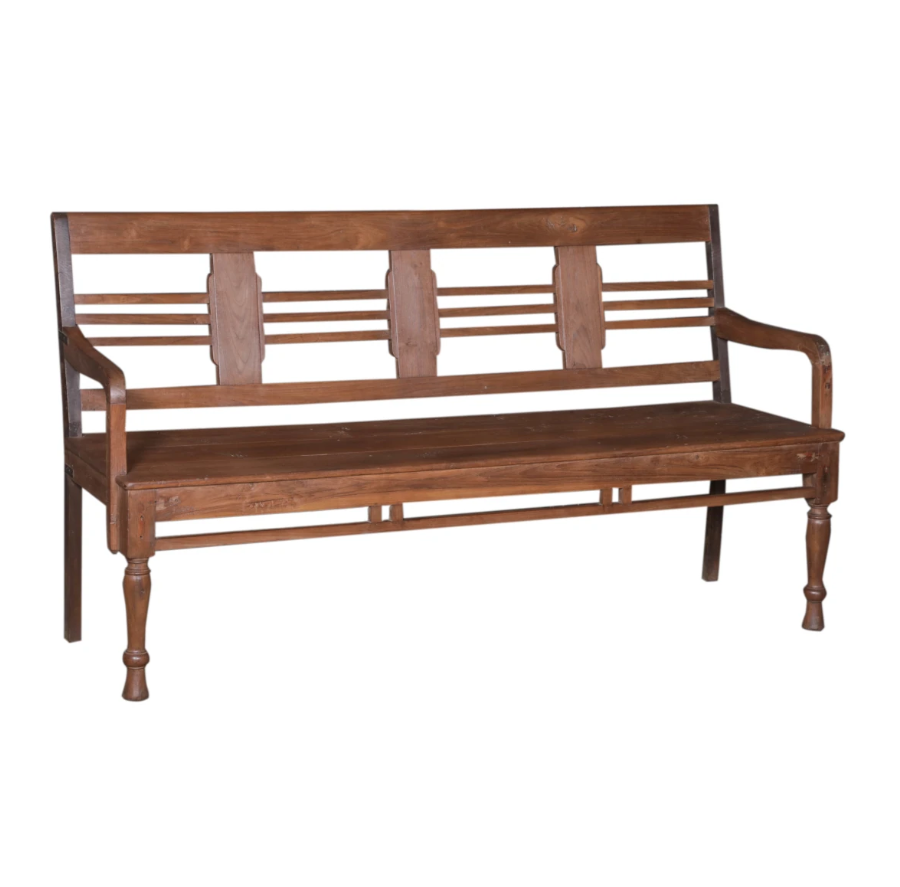 Banc artisanal en teck récupéré