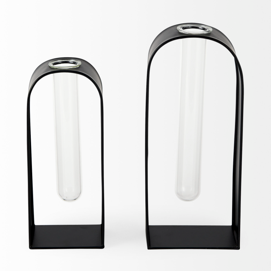 Ensemble de 2 objets décoratifs en forme de tube à essai Boyer