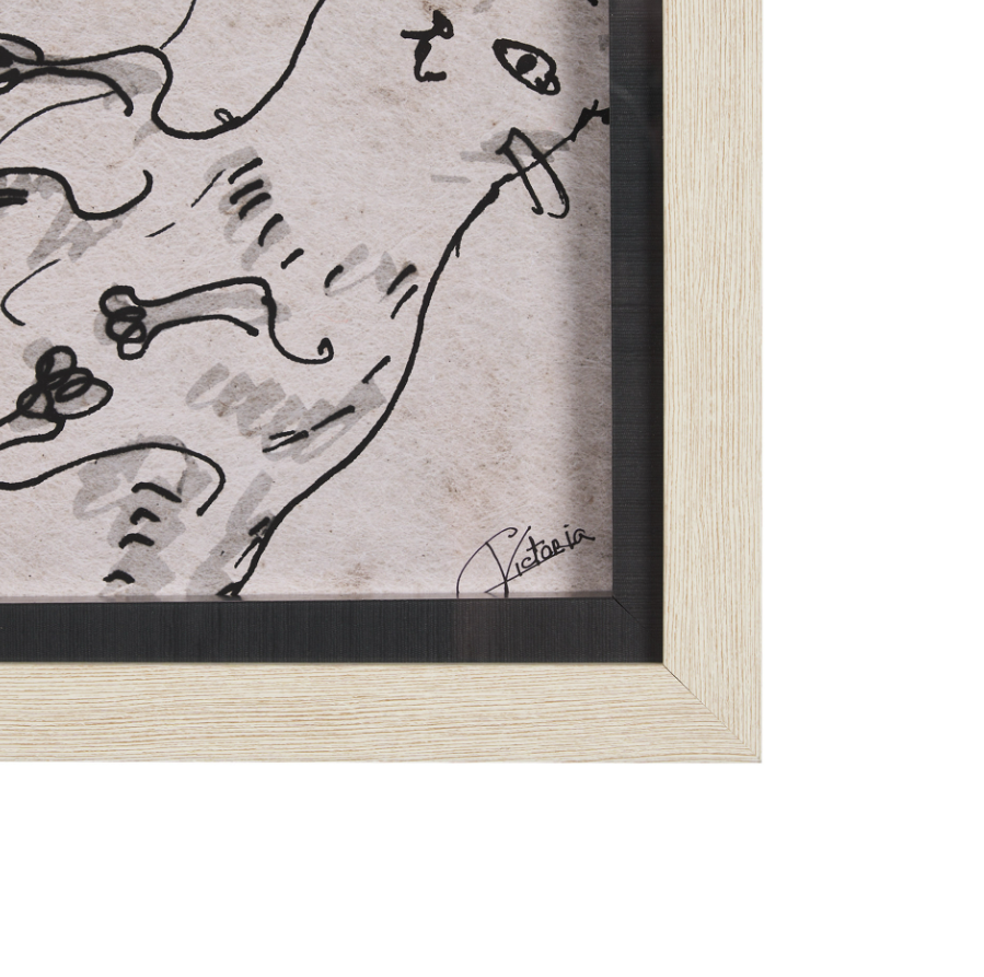 Impression d'art de croquis de chat