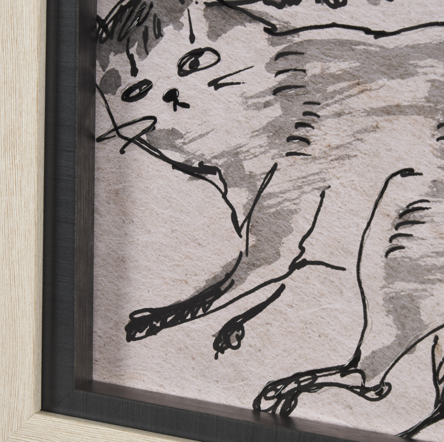 Impression d'art de croquis de chat