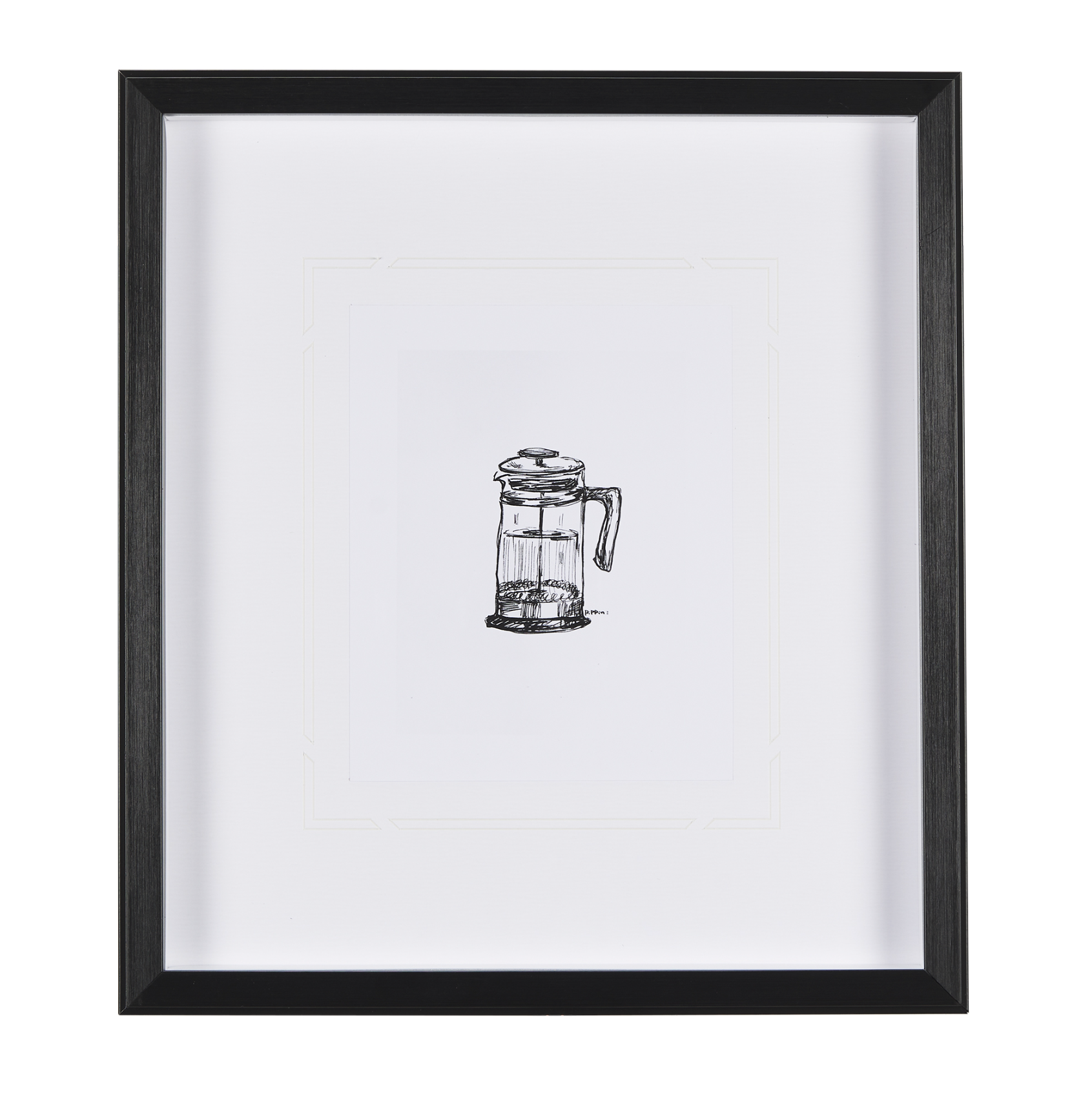 Impression encadrée de la collection de café