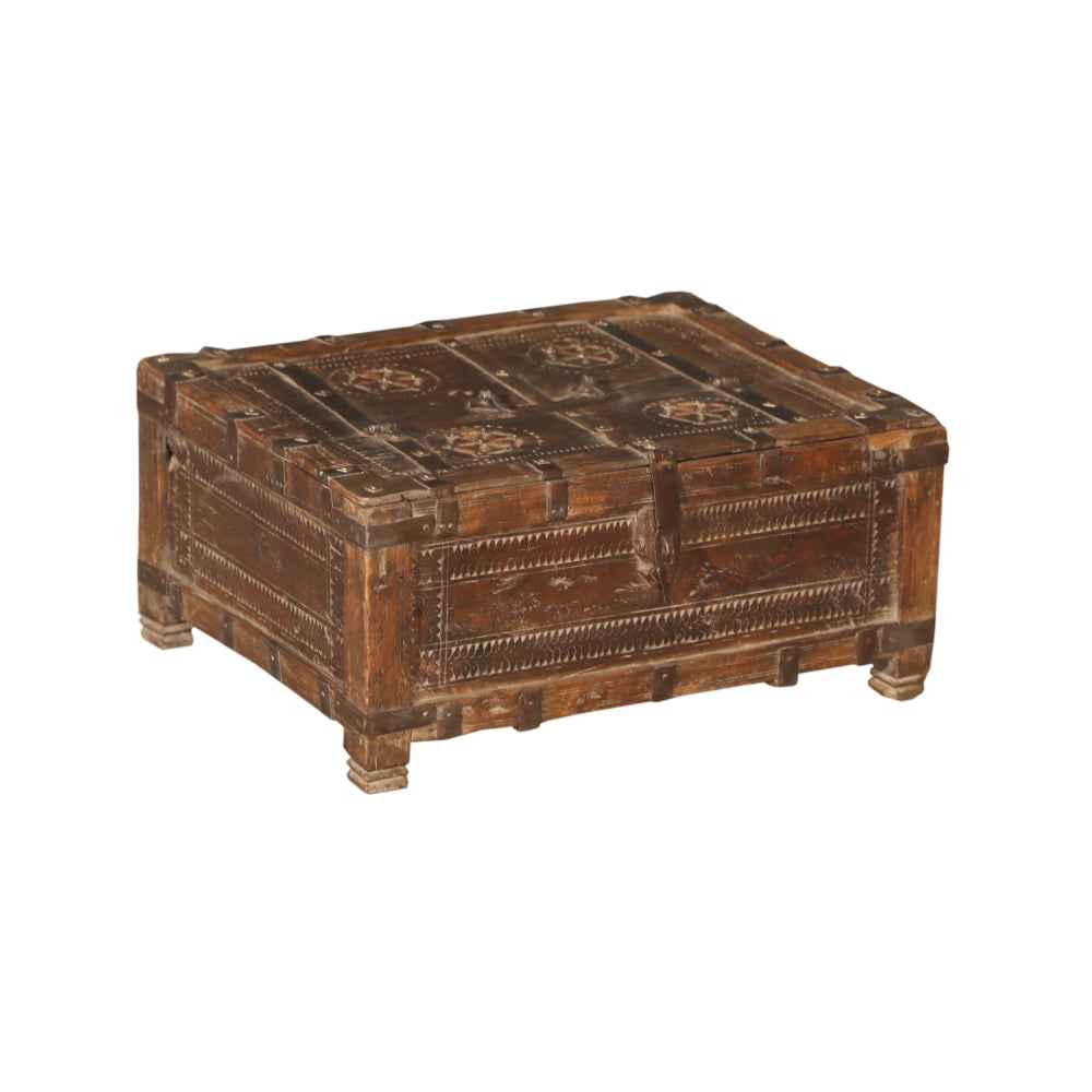 Coffre en bois de teck fabriqué à la main