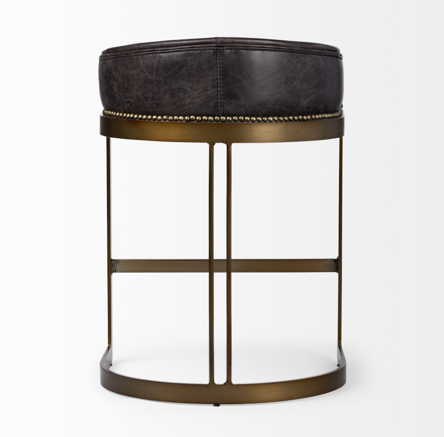 Tabouret de comptoir en cuir Hollyfield