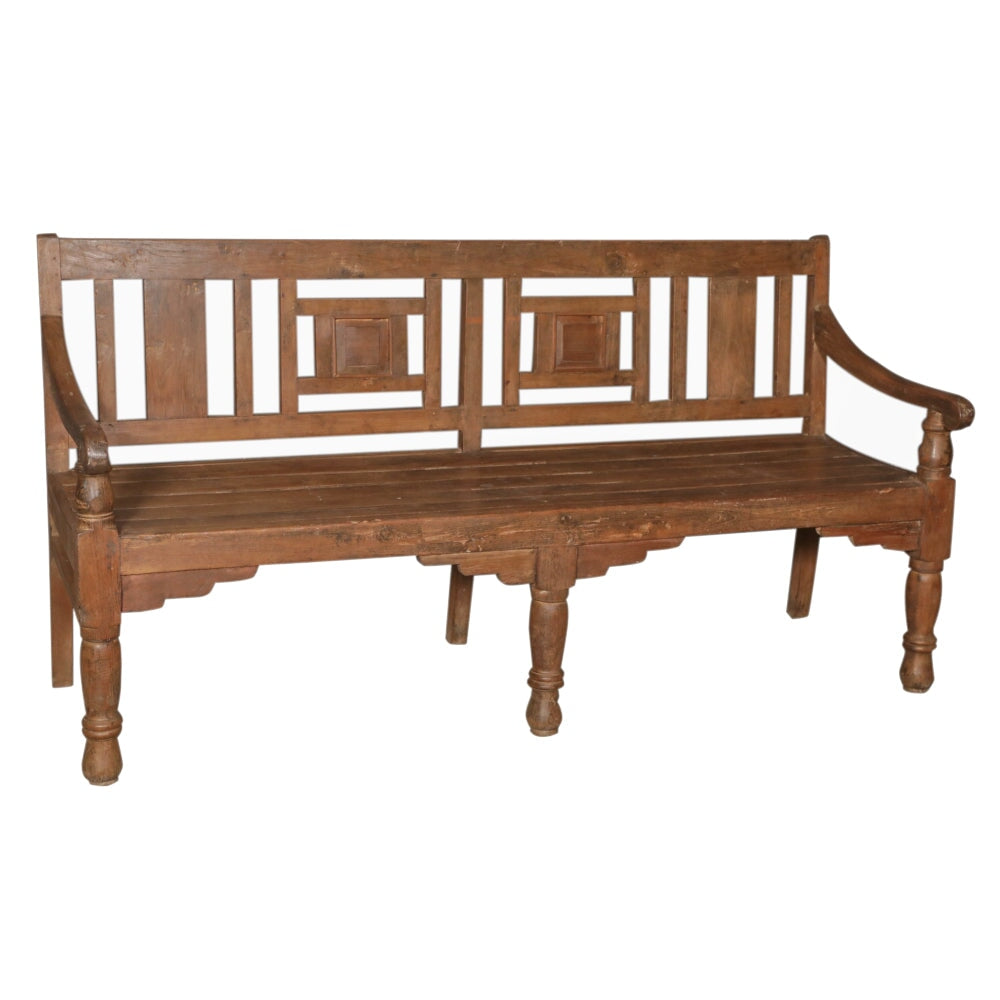 Banc artisanal en teck récupéré