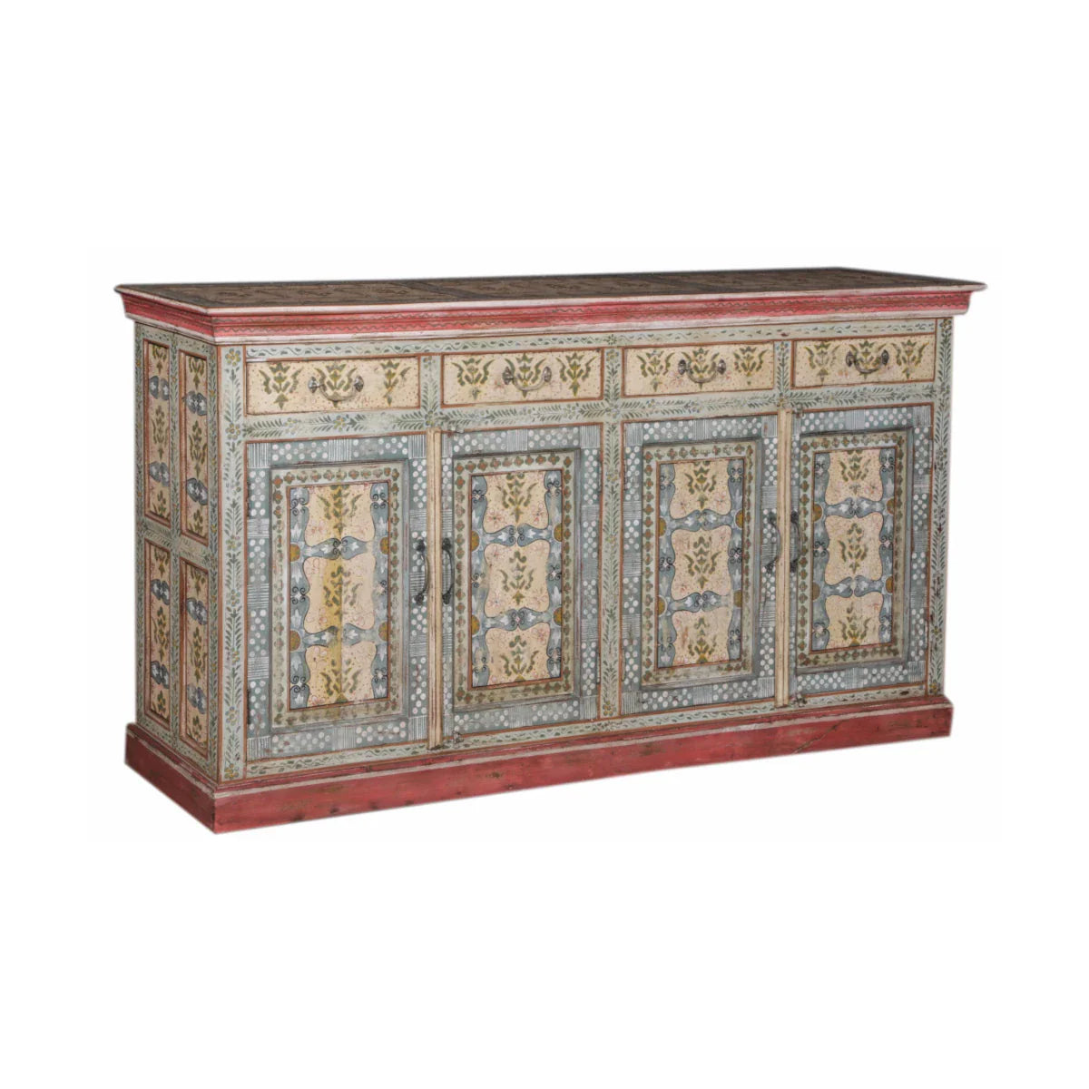 Buffet 4 portes peint à la main