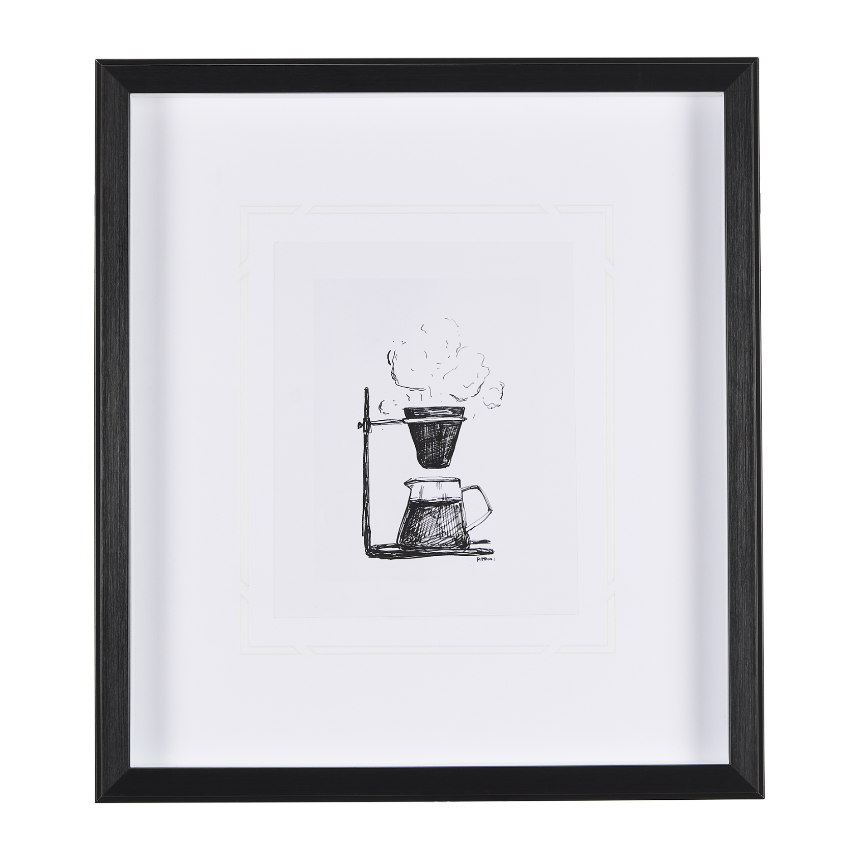Impression encadrée de la collection de café
