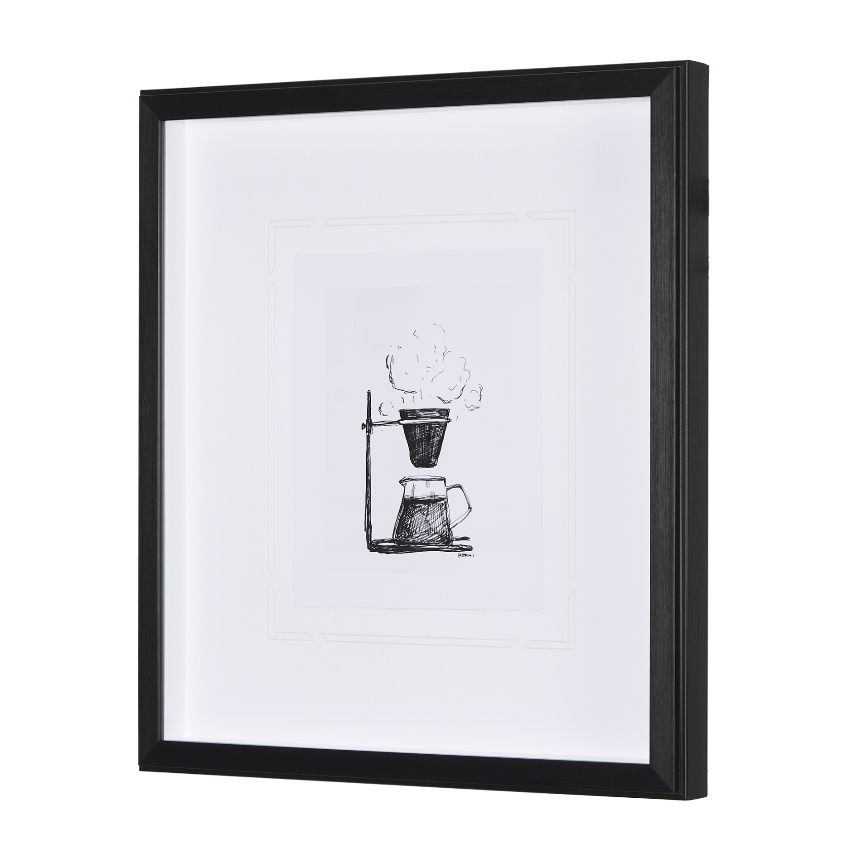 Impression encadrée de la collection de café
