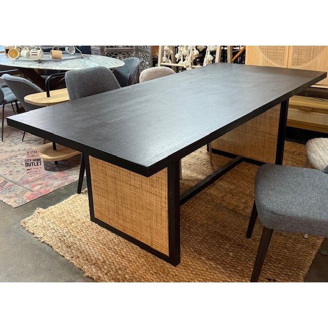 Table en rotin noir - Vente finale