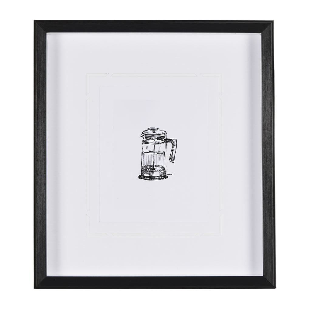 Impression encadrée de la collection de café