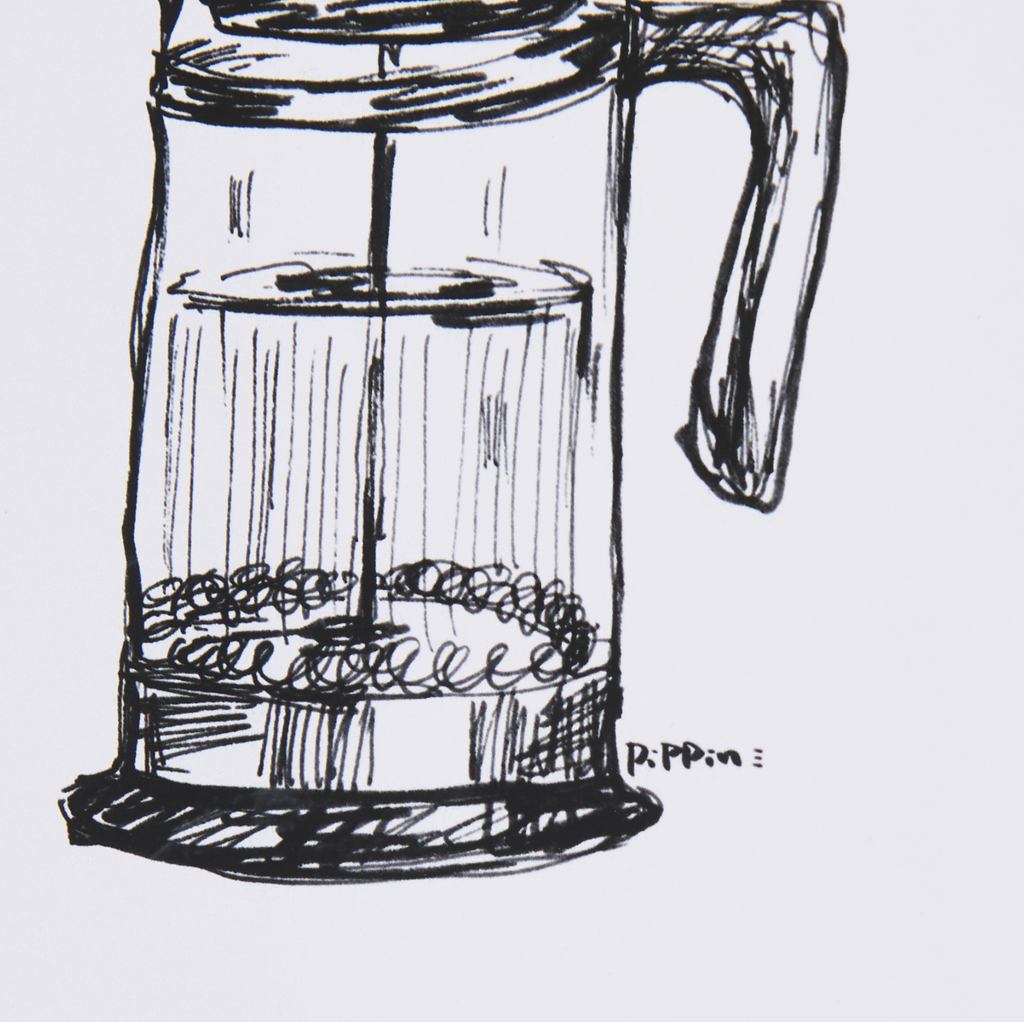 Impression encadrée de la collection de café