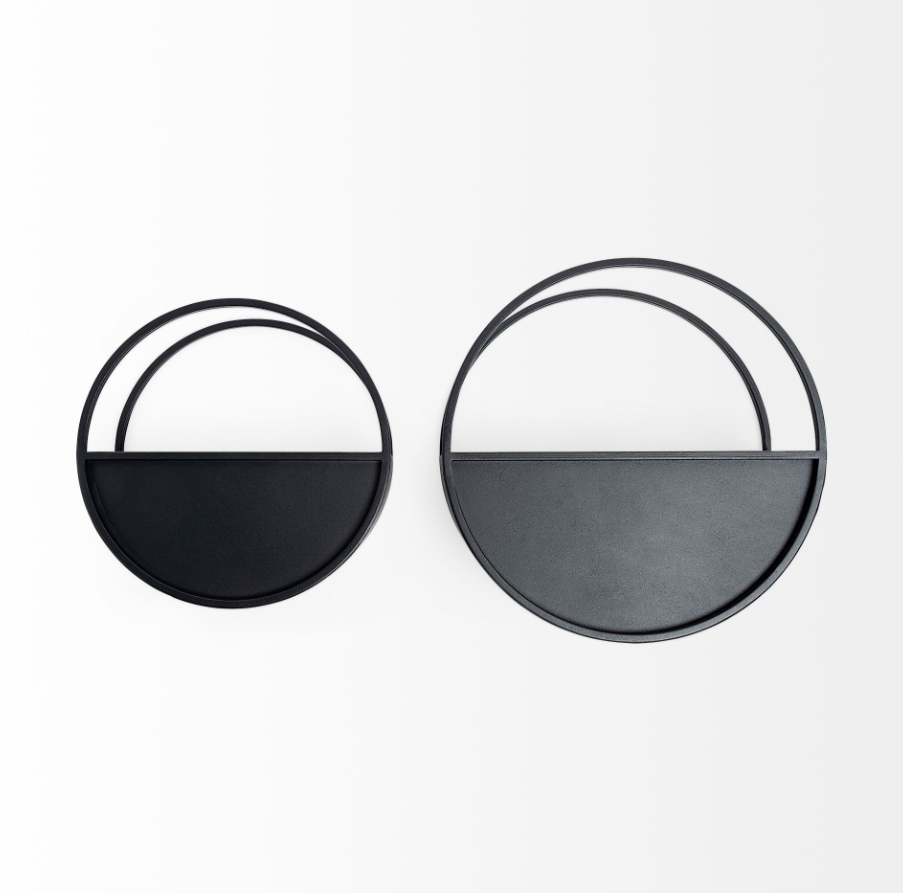 Lot de 2 jardinières murales en métal Hank