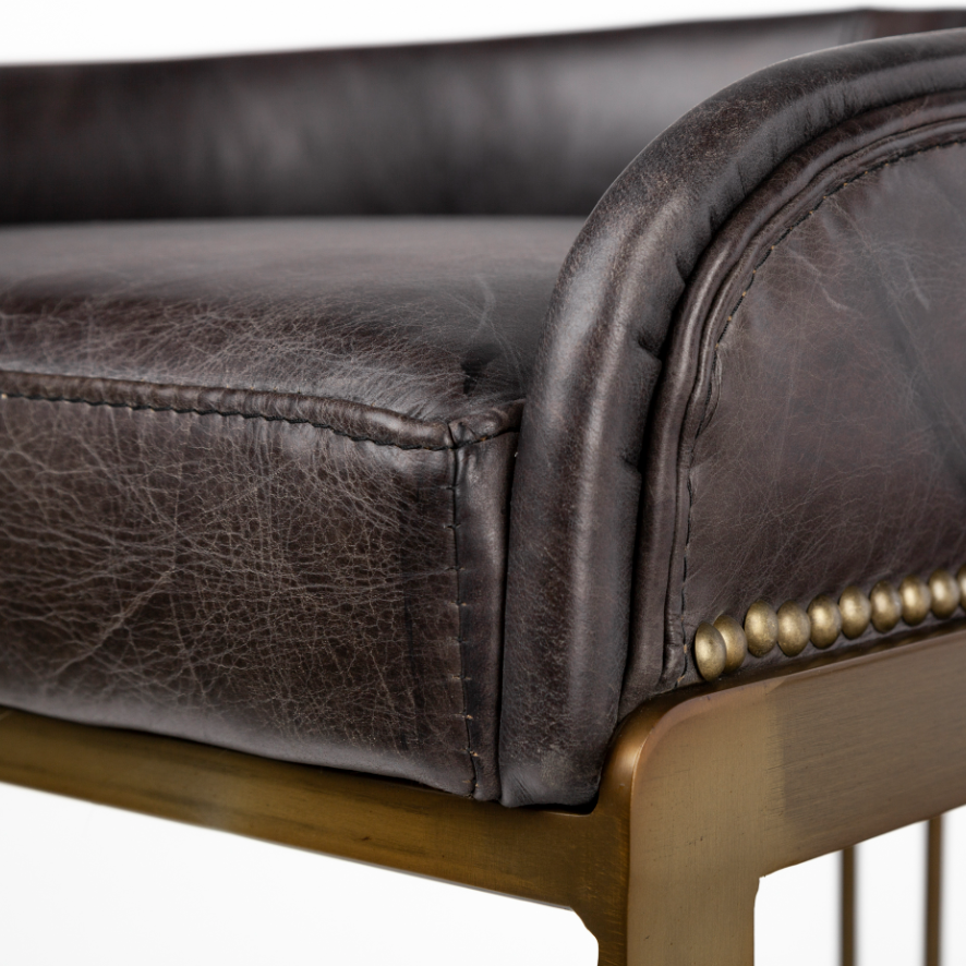 Tabouret de comptoir en cuir Hollyfield