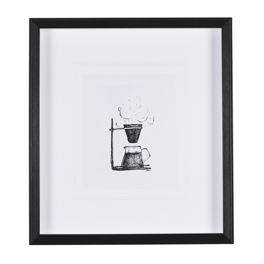 Impression encadrée de la collection de café
