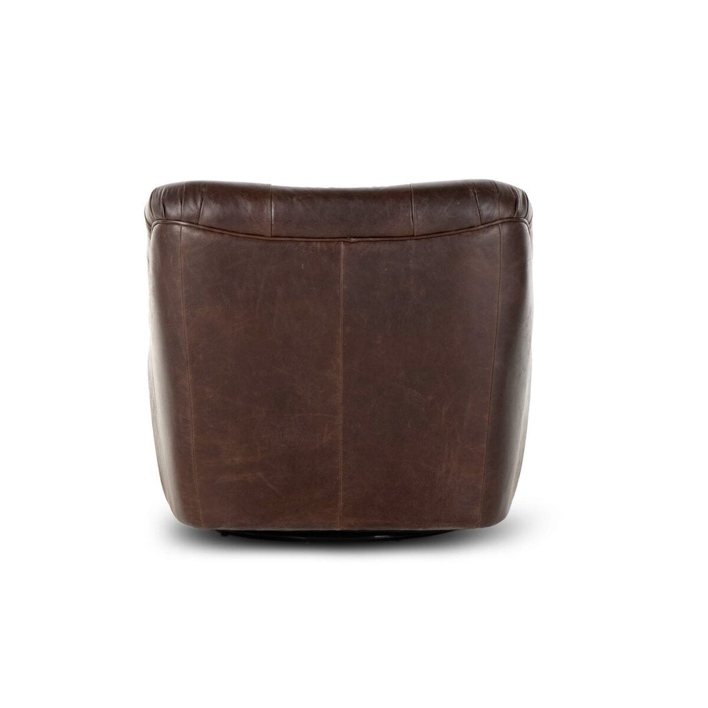 Chaise pivotante en cuir Farley